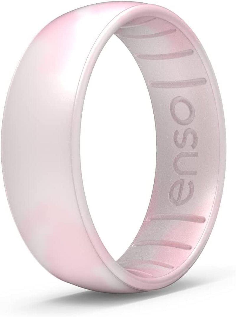 Handcrafted Classic Silicone Ring – Comfortable and Flexible Design – 6.6Mm Wide, 1.75Mm Thick Rose Quartz / 12