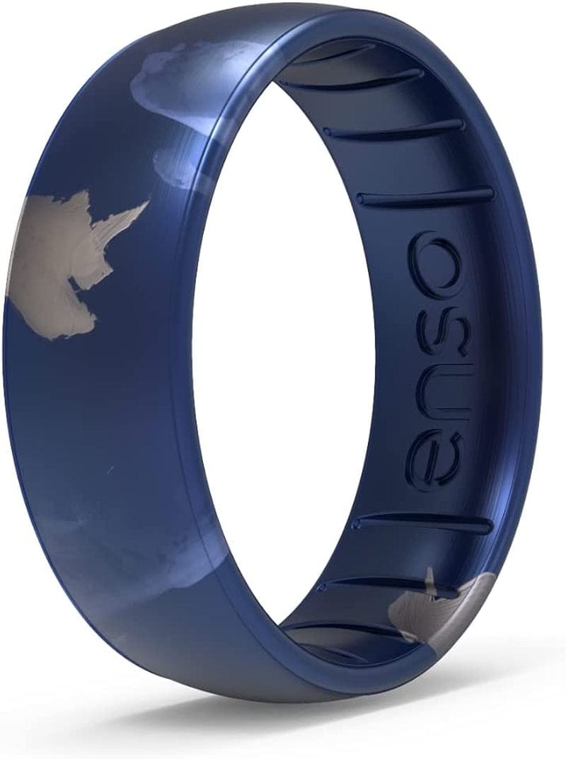 Handcrafted Classic Silicone Ring – Comfortable and Flexible Design – 6.6Mm Wide, 1.75Mm Thick Lapis Lazuli / 10