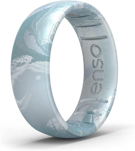 Handcrafted Classic Silicone Ring – Comfortable and Flexible Design – 6.6Mm Wide, 1.75Mm Thick Ocean Mist / 10