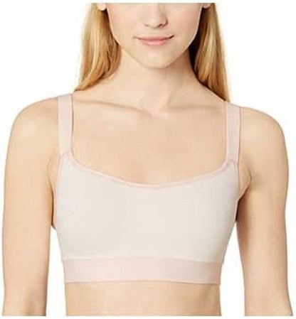 Hanes Black Sports Bra, Reversible Wireless Bra, Moisture-Wicking, Smoothtec Wirefree
