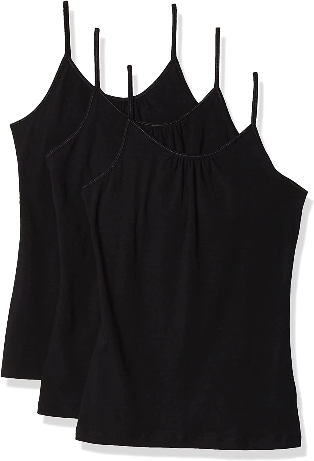 Hanes Little Girls' Cami with Shelf Bra (Pack of 3) Ebony / Little Girls / X-Small