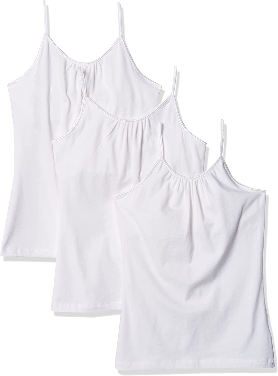 Hanes Little Girls' Cami with Shelf Bra (Pack of 3) White / Little Girls / X-Small