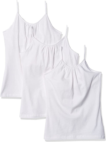 Hanes Little Girls' Cami with Shelf Bra (Pack of 3) White / Little Girls / X-Small