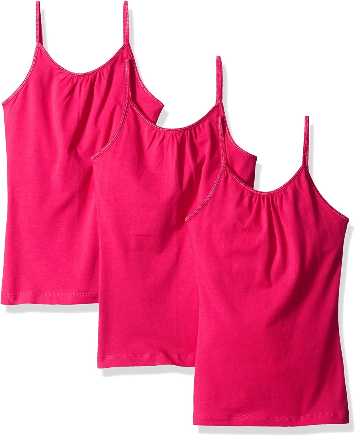 Hanes Little Girls' Cami with Shelf Bra (Pack of 3) Amaranth / Little Girls / Medium