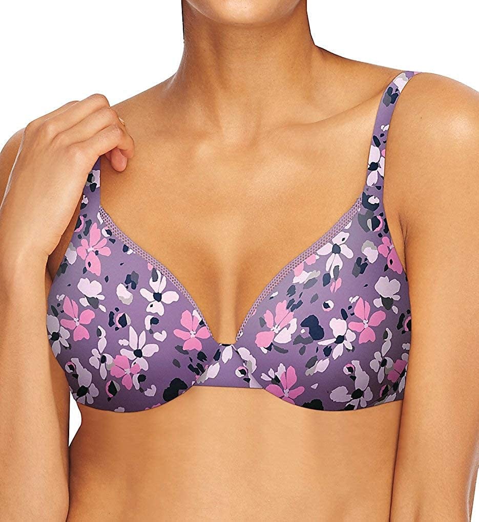 Hanes Ultimate Underwire Bra, Low-Cut T-Shirt Bra, Convertible Underwire Bra, Convertible Underwire T-Shirt Bra Painted Floral Print / Comfortable / 36B