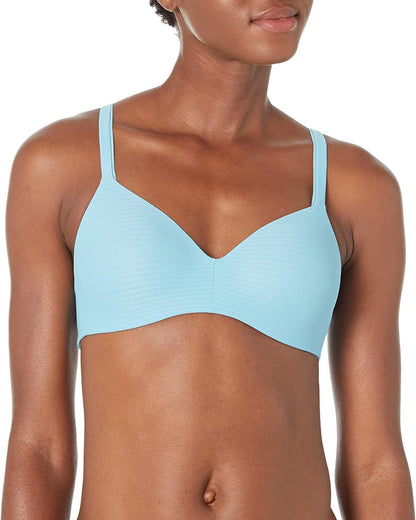 Hanes Ultimate Underwire Bra, Low-Cut T-Shirt Bra, Convertible Underwire Bra, Convertible Underwire T-Shirt Bra Milky Way Blue Micro Dot / Wire-Free / 38C