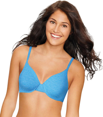 Hanes Ultimate Underwire Bra, Low-Cut T-Shirt Bra, Convertible Underwire Bra, Convertible Underwire T-Shirt Bra Balboa Blue Heather / Comfortable / 36B
