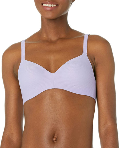 Hanes Ultimate Underwire Bra, Low-Cut T-Shirt Bra, Convertible Underwire Bra, Convertible Underwire T-Shirt Bra Sweetened Lilac Micro Dot / Wire-Free / 34A
