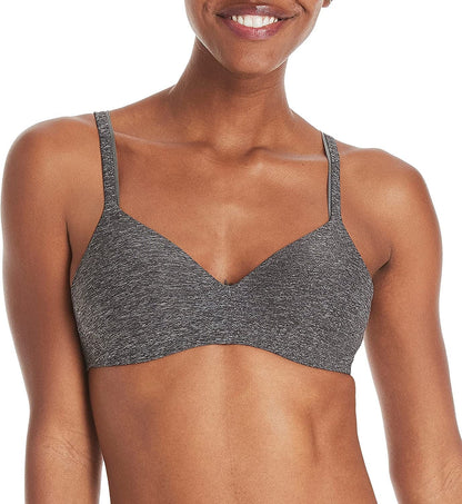 Hanes Ultimate Underwire Bra, Low-Cut T-Shirt Bra, Convertible Underwire Bra, Convertible Underwire T-Shirt Bra Black Heather 2 / Wire-Free / 34A