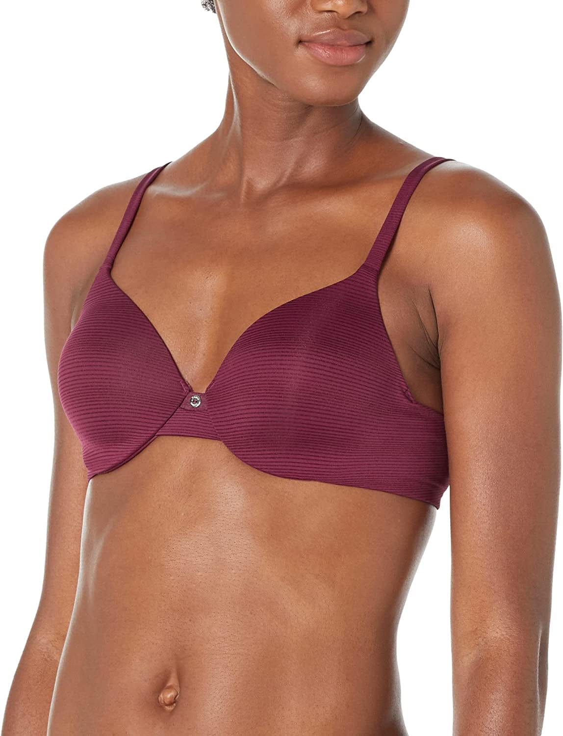 Hanes Ultimate Underwire Bra, Low-Cut T-Shirt Bra, Convertible Underwire Bra, Convertible Underwire T-Shirt Bra Stripe Sparkling Purple / Underwire / 40D