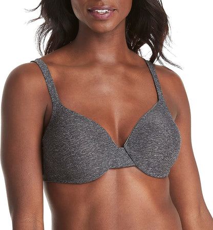 Hanes Ultimate Underwire Bra, Low-Cut T-Shirt Bra, Convertible Underwire Bra, Convertible Underwire T-Shirt Bra Black Heather 2 / Underwire / 38DD