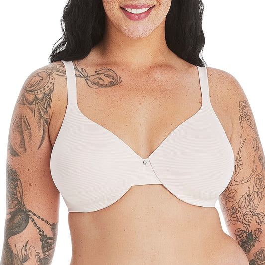 Hanes Ultimate Underwire Bra, Low-Cut T-Shirt Bra, Convertible Underwire Bra, Convertible Underwire T-Shirt Bra Stripe Light Buff / Underwire / 38C