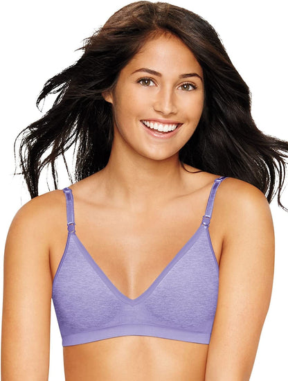 Hanes Ultimate Wireless Bra with Soft Padding, Seamless Bra with Convertible Straps, Comfort Flex Wirefree