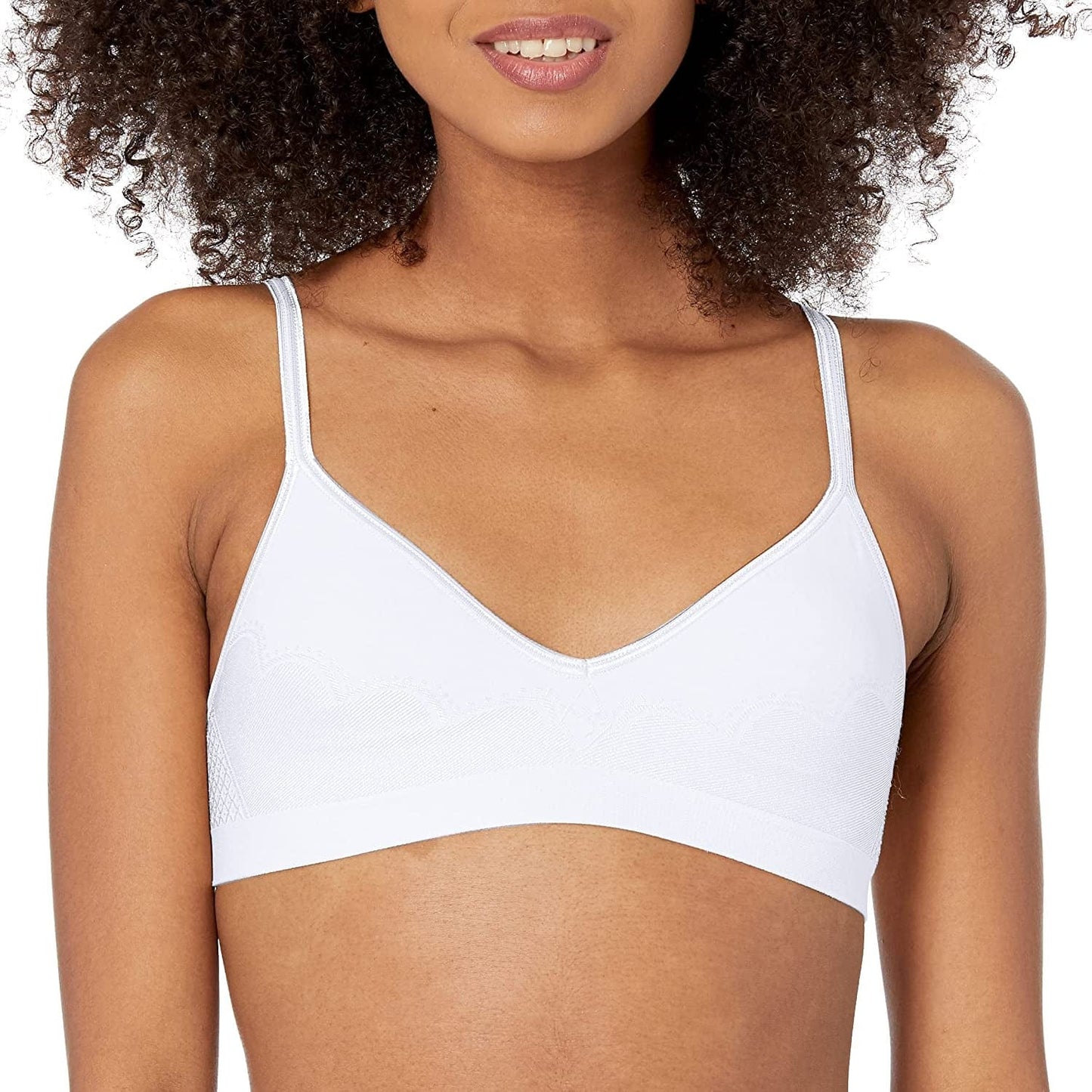 Hanes Ultimate Wireless Bra with Soft Padding, Seamless Wirefree Bra with Convertible Straps White / X-Large