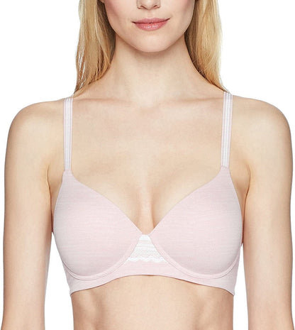 Hanes Ultimate Women'S T-Shirt Natural Lift Foam Wirefree Bra DHHU25 Model Pink/White / Small