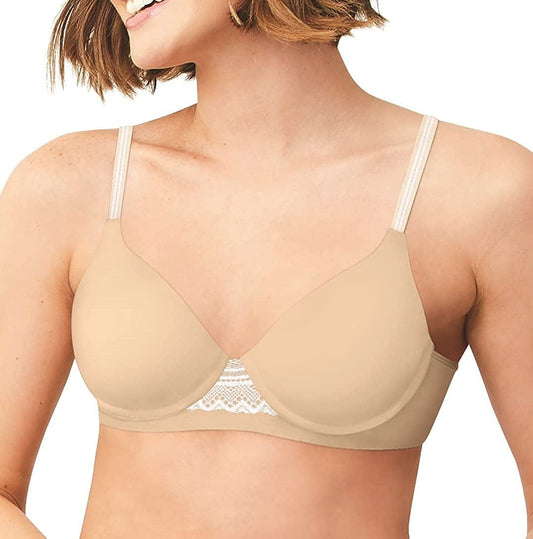 Hanes Ultimate Women'S T-Shirt Natural Lift Foam Wirefree Bra DHHU25 Soft Taupe/White / XX-Large