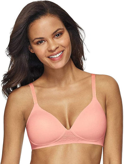 Hanes Women'S T-Shirt Natural Lift Foam Wirefree Bra Dhhu25 Budding Pink / Large