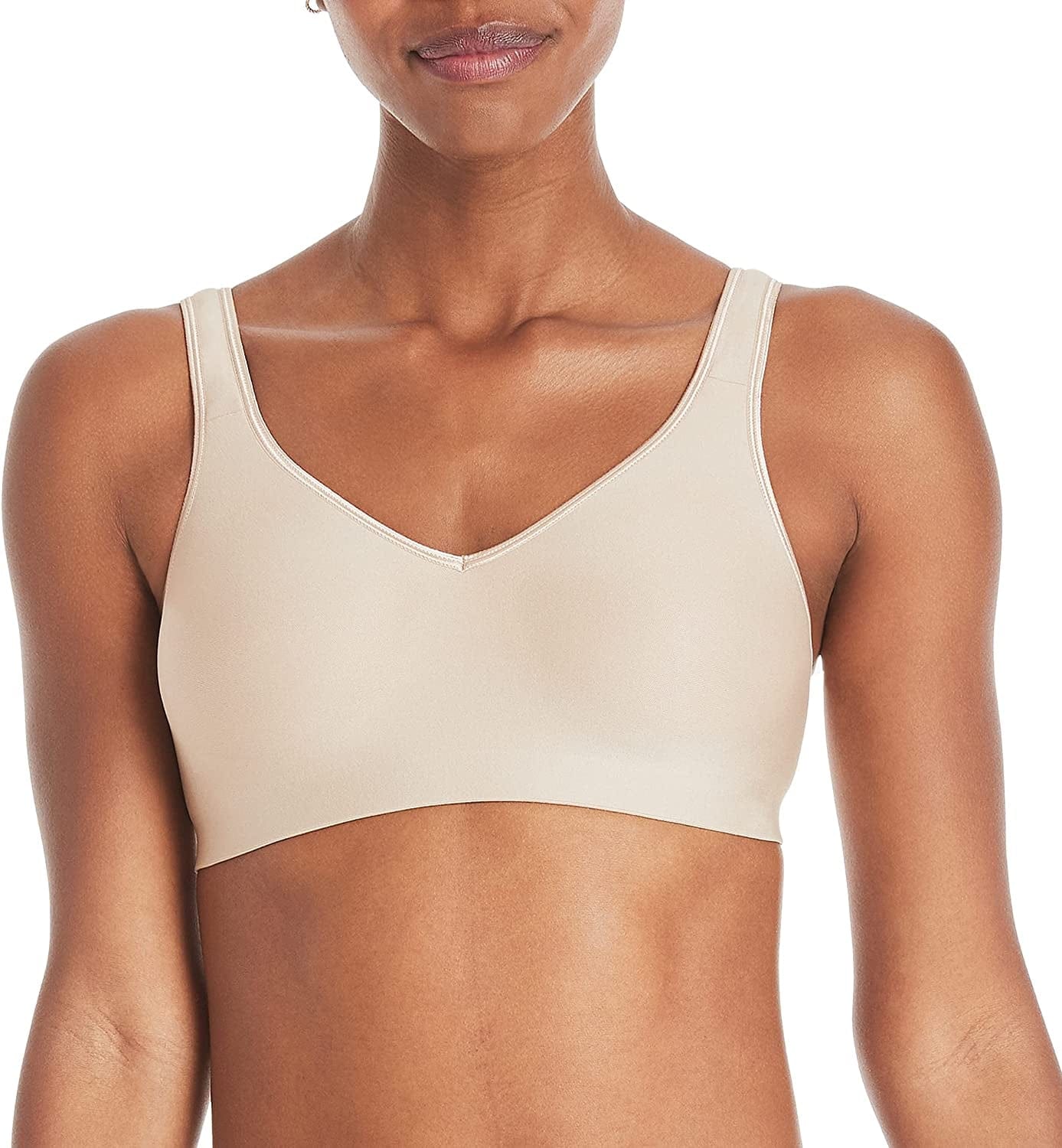 Hanes Women'S Wireless Bra with Cooling, Seamless Smooth Comfort Wirefree T-Shirt Bra Nude / Medium