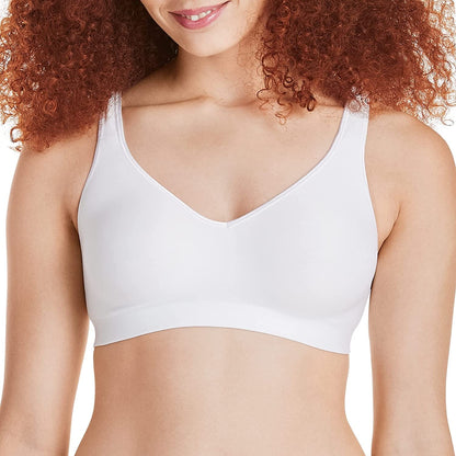 Hanes Women'S Wireless Bra with Cooling, Seamless Smooth Comfort Wirefree T-Shirt Bra White / 3X-Large