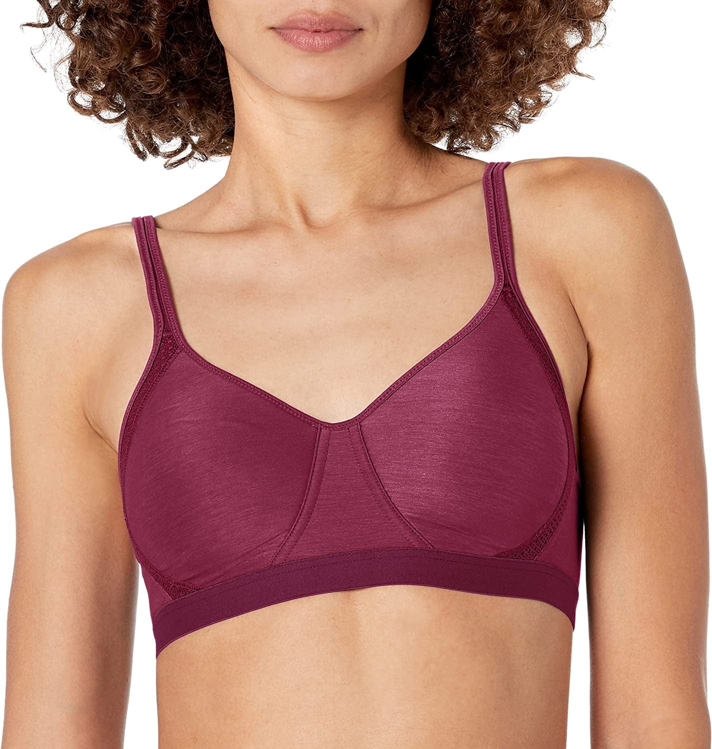 Hanes Women'S X-Temp Cooling Wireless Bra, Comfortable Wirefree T-Shirt Bra (Retired Colors) Galactic Red Heather / Small