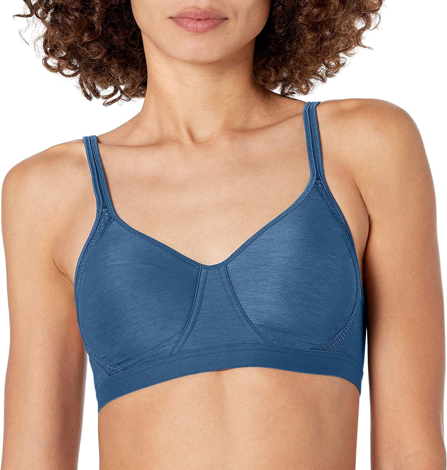 Hanes Women'S X-Temp Cooling Wireless Bra, Comfortable Wirefree T-Shirt Bra (Retired Colors) Magical Blue Heather / Small