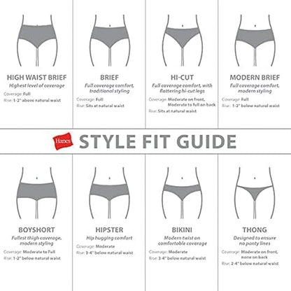 Hanes Womens Cotton Stretch Panties, Moisture-Wicking Cotton Underwear, 10-Pack (Colors May Vary)