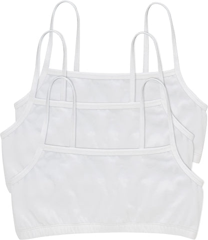 Hanes Womens String Bralette Pack, Low-Impact Bra, Cooling Stretch Cotton Bralette, 3-Pack White - 3-pack / X-Large