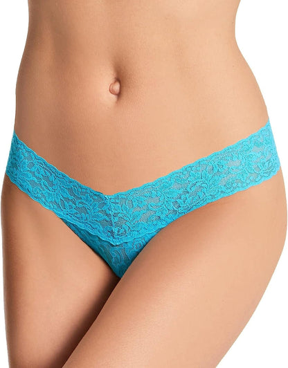 Hanky Panky Women'S Petite Signature Lace Low Rise Thong Tempting Turquiose / One Size