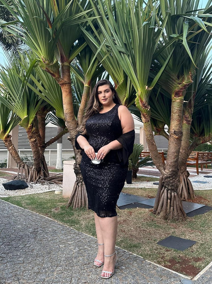 Hanna Nikole Womens Plus-Size-Formal-Dress, 2 Pieces Mother of the Bride Sequins Evening Party Dress with Chiffon Jacket