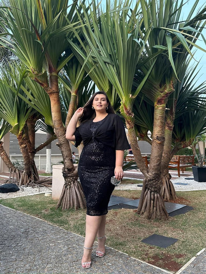 Hanna Nikole Womens Plus-Size-Formal-Dress, 2 Pieces Mother of the Bride Sequins Evening Party Dress with Chiffon Jacket