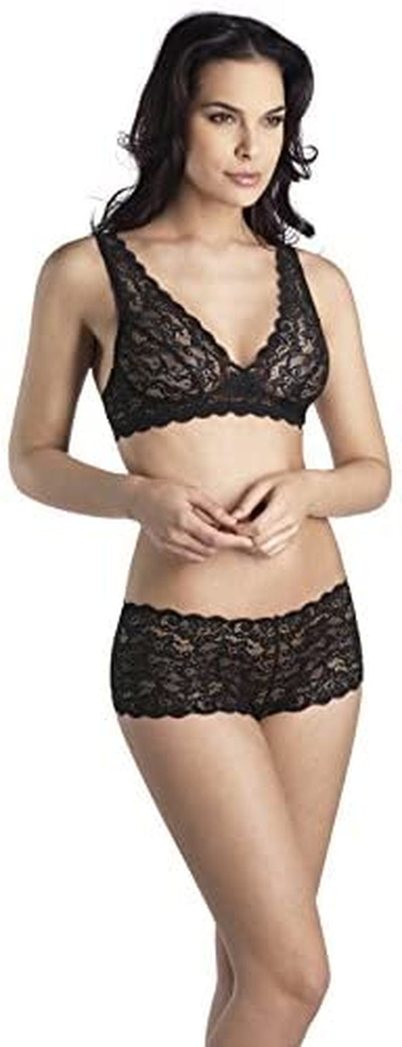HANRO Women'S Luxury Moments Lace Soft Cup Bra Black / 32A