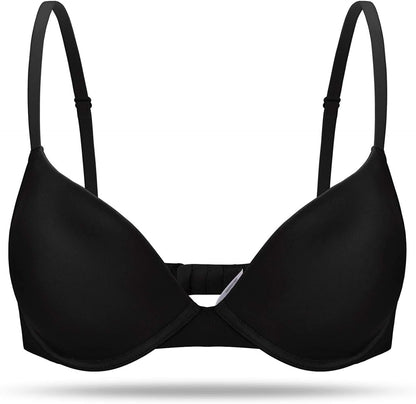 HANSCA Women'S Push up Bra Demi Cup T-Shirt Contour Molded Natural Fit Plunge Underwire Bra Light Padded
