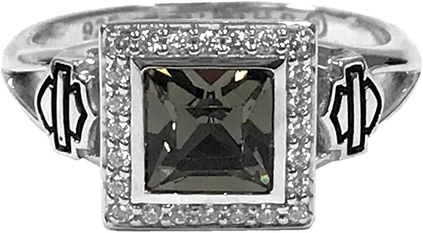 Harley-Davidson Women'S Ring, Black Ice Crystal Outline Bling Ring HDR0362 6