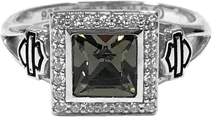 Harley-Davidson Women'S Ring, Black Ice Crystal Outline Bling Ring HDR0362 6