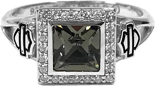 Harley-Davidson Women'S Ring, Black Ice Crystal Outline Bling Ring HDR0362 6