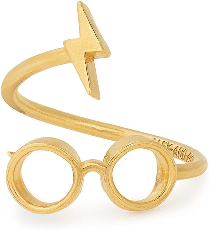 Harry Potter Glasses Ring Wrap 14kt Gold Plated / Adjustable