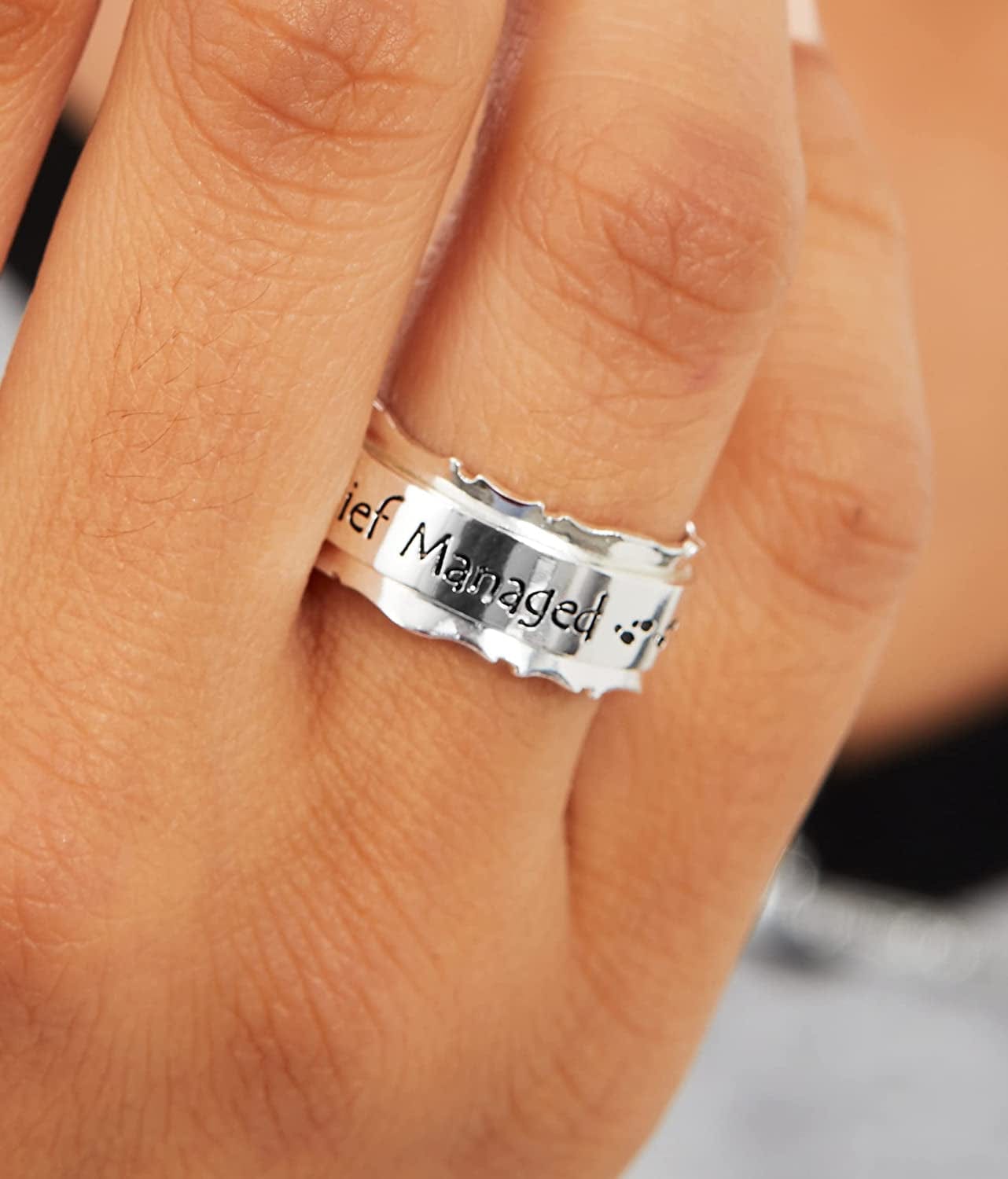 Harry Potter Jewelry - Mischief Managed Spinner Ring, Silver Plated, Size 7