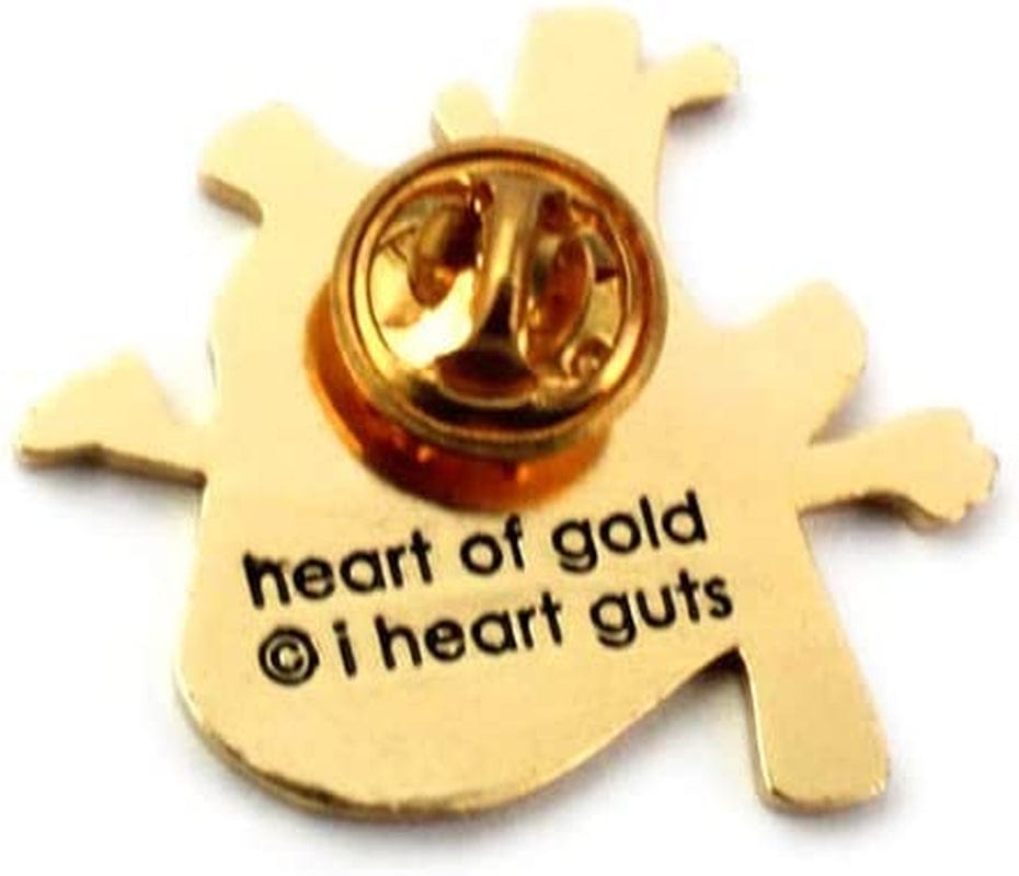 Heart of Gold Lapel Pin - Faux Gold Metallic Enamel Pin
