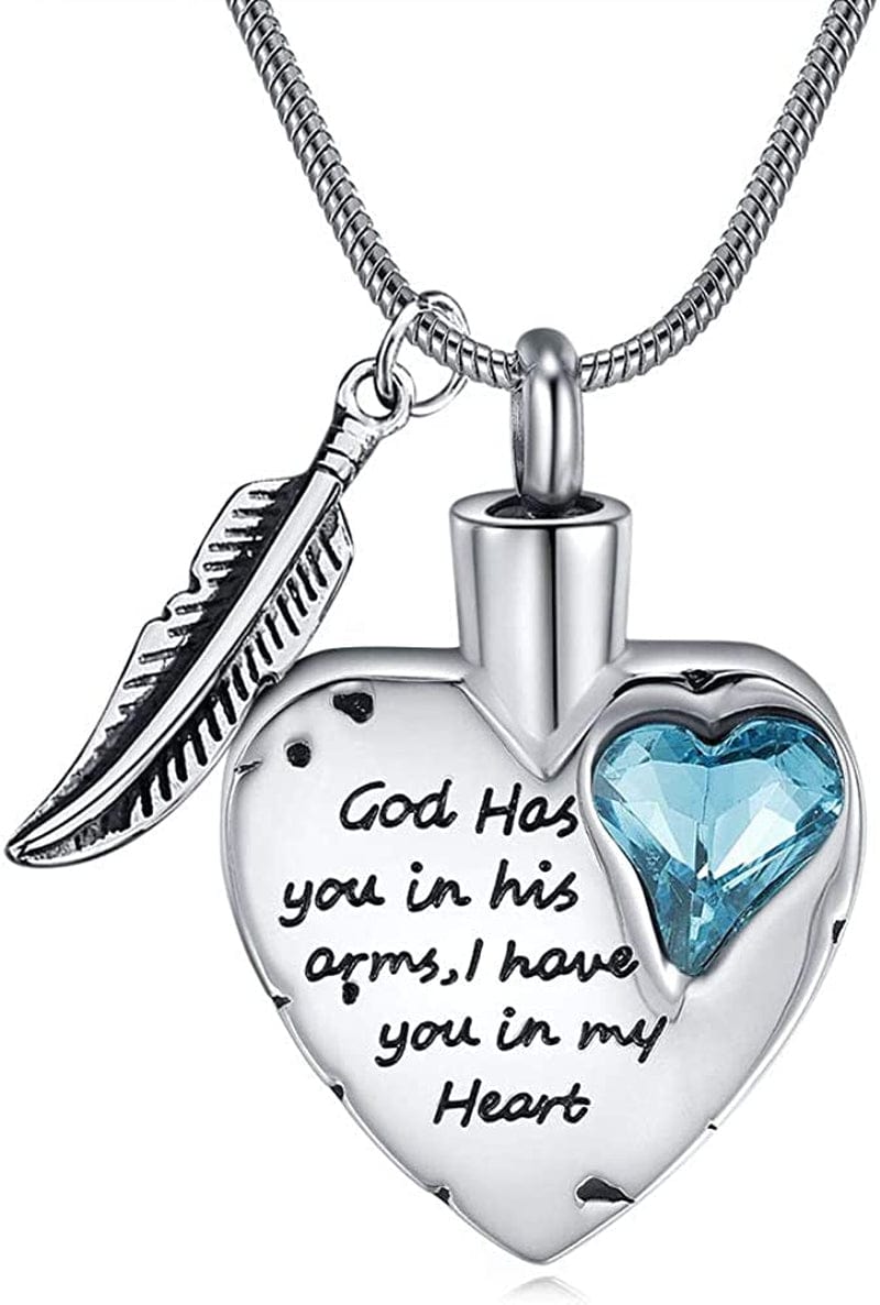 Heart Urn Necklace for Ashes Stainless Steel Cremation Jewelry for Ashes Keepsake Necklaces … Turquoise