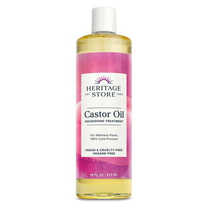 Heritage Store Castor Oil, Nourishing Hair Treatment, Deep Hydration for Healthy Hair Care, Skin Care, Eyelashes & Brows, Castor Oil Packs & More, Cold Pressed, Hexane Free, Vegan & Cruelty Free, 16Oz Health & Beauty > Personal Care > Hair Care Heritage Store 16 Ounce  