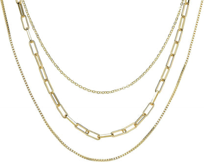 Herringbone Necklace for Women Dainty 14K Gold Snake Chain Necklace Layered Gold Herringbone Double Flat Snake Chain Choker Necklace Thin Chunky Chain Necklace Gift for Her three layer gold