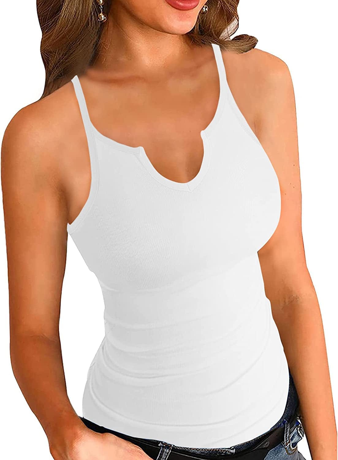 Heydonic Tank Tops for Women Basic Sleeveless Shirts Ribbed Slim Fitted Workout Summer Blouse Sporty Sexy Top Cami
