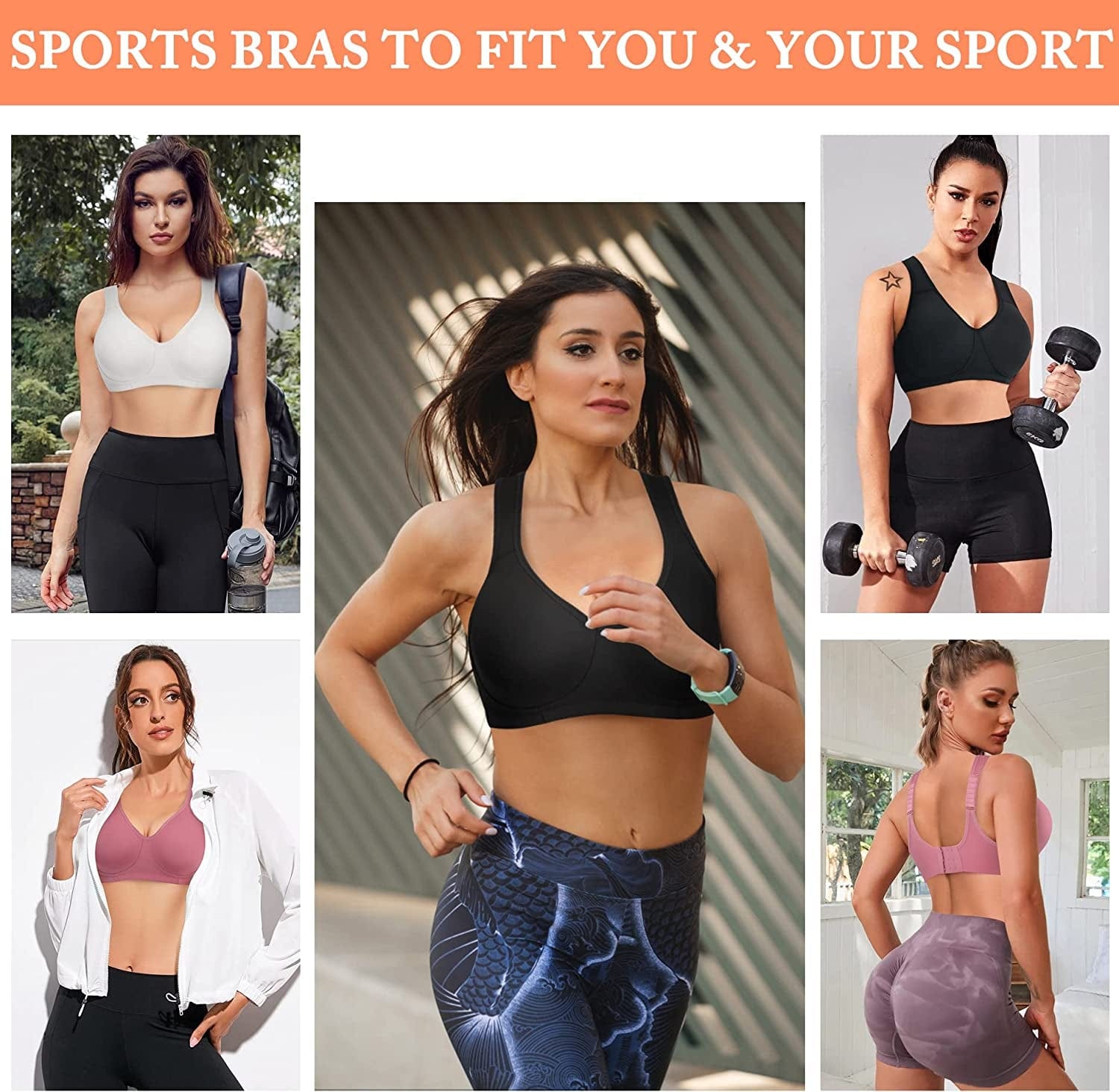 High Impact Sports Bra for Women Wireless Adjustable Straps Supportive Bounce Control Girls Gym Workout Running Bra