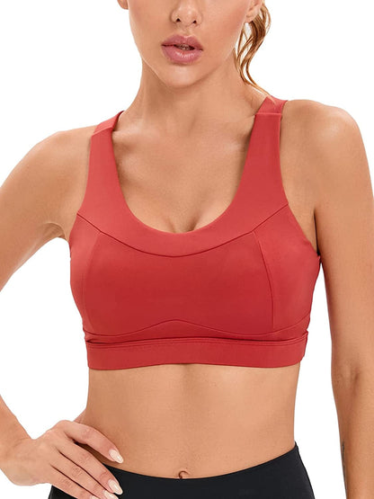 High Impact Sports Bras for Women,Racerback Bra Workout Crop Tops for Women Red / Small