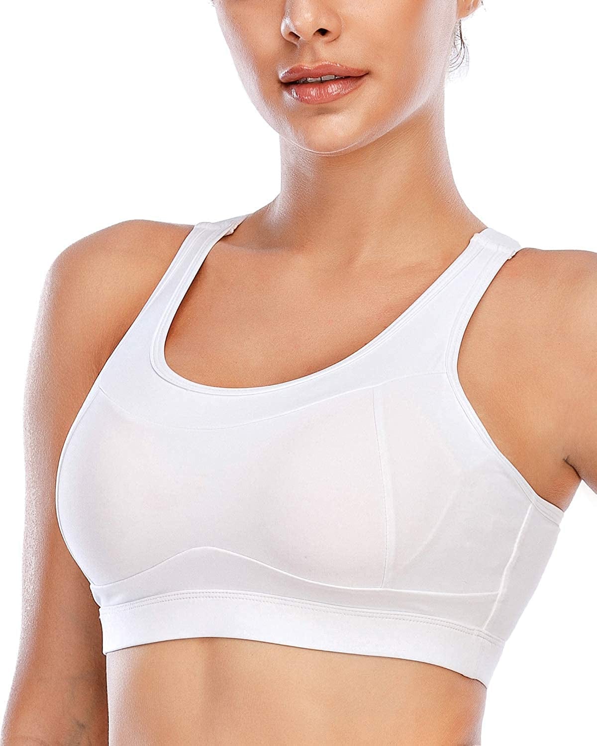 High Impact Sports Bras for Women,Racerback Bra Workout Crop Tops for Women White / Small