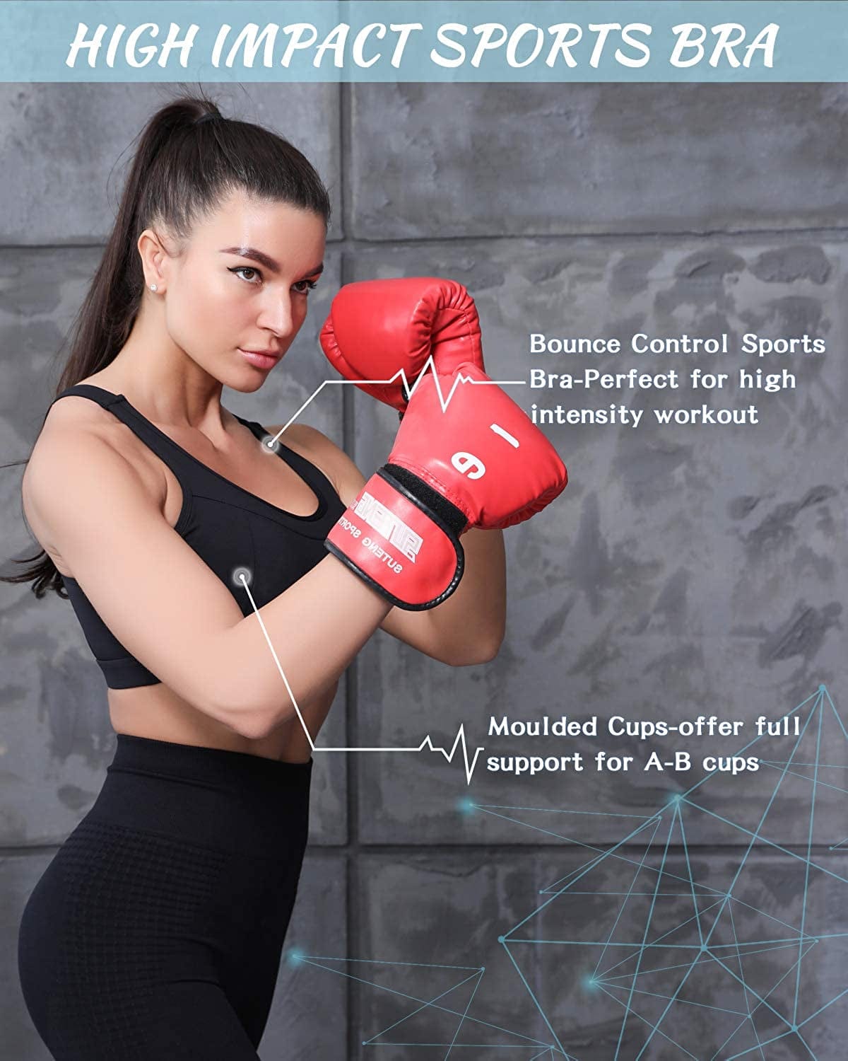 High Impact Sports Bras for Women,Racerback Bra Workout Crop Tops for Women