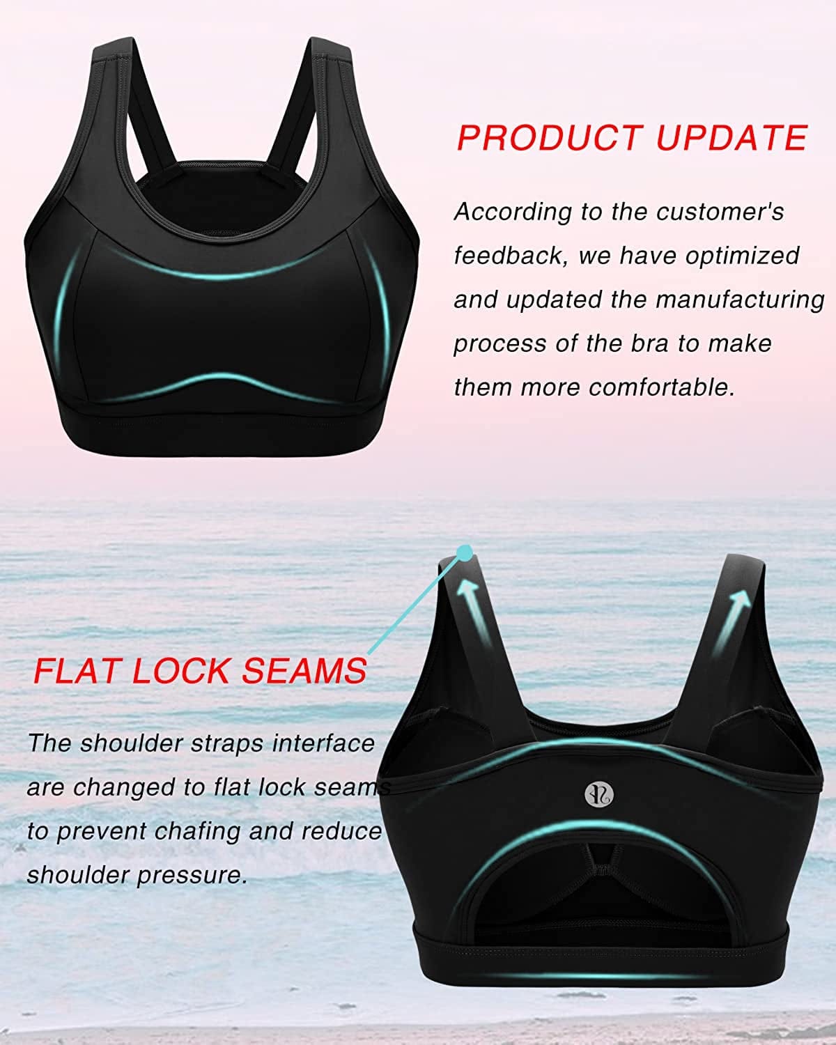 High Impact Sports Bras for Women,Racerback Bra Workout Crop Tops for Women