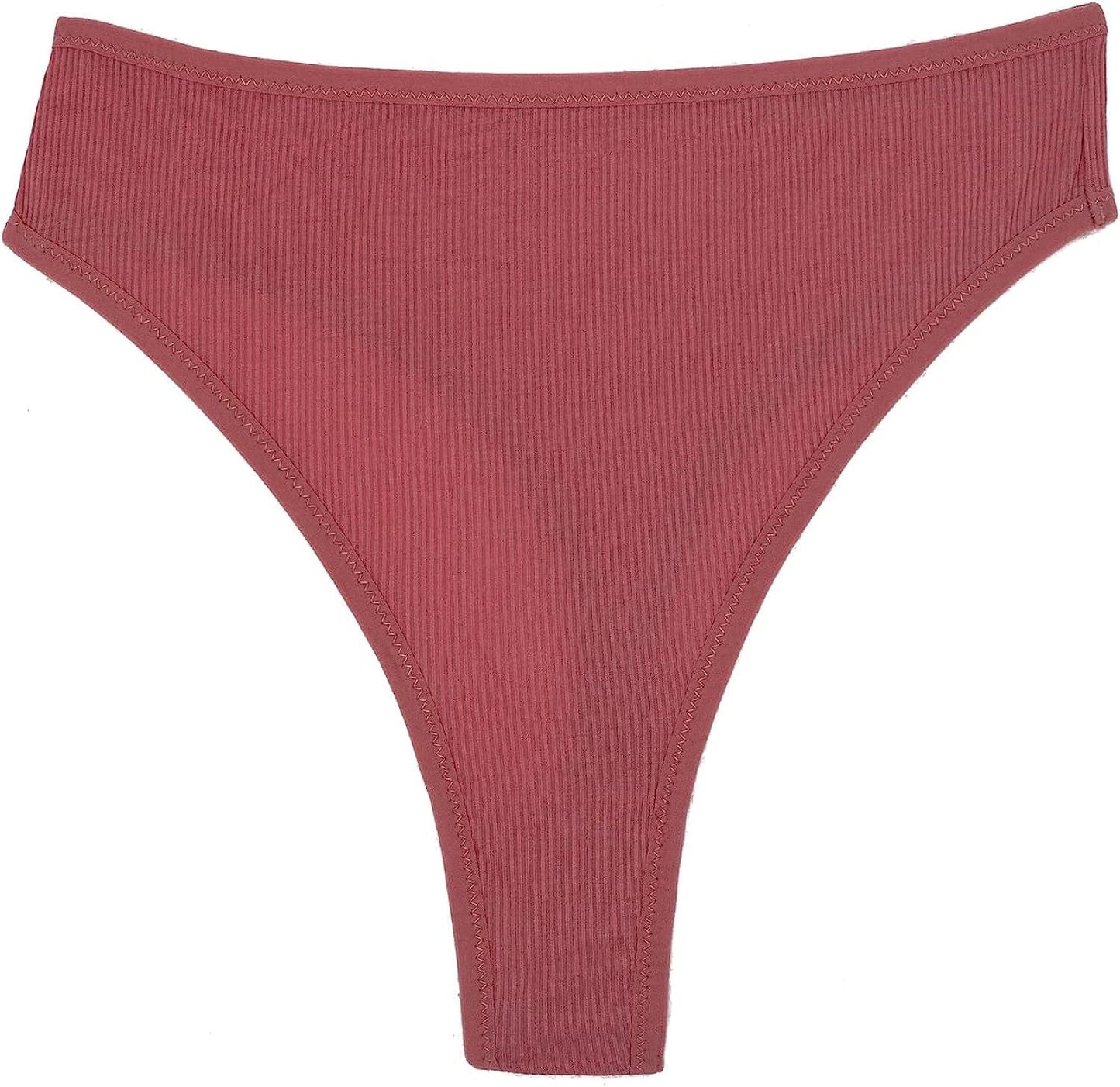 High Waisted Cotton Thongs Underwear for Women Breathable Sport Athletics Panties High Rise plus Size Multipack
