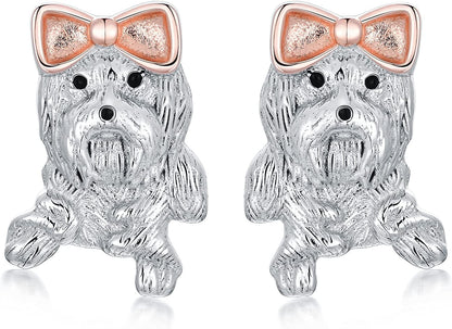 Highland Cow Scottie Dog Greyhound Chihuahua Flamingo Octopus Stud Earrings Sterling Silver Cow Bull Earrings Cute Animal Lover Jewelry Gifts Scottie Dog