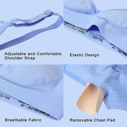 HIVOF Girls Comfortable Camisole Bra with Adjustable Thin Straps - 5 Packs